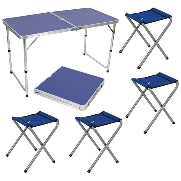 Набор мебели для пикника стол 120х60х70см металл мдф 4 стула 32х32х33см металл полиэстер