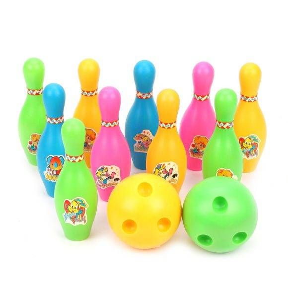 Toys 13. Кегли игрушка. Кегли цветные. Набор разноцветных кеглей с мячом. Комплект разноцветных кеглей для ДОУ.