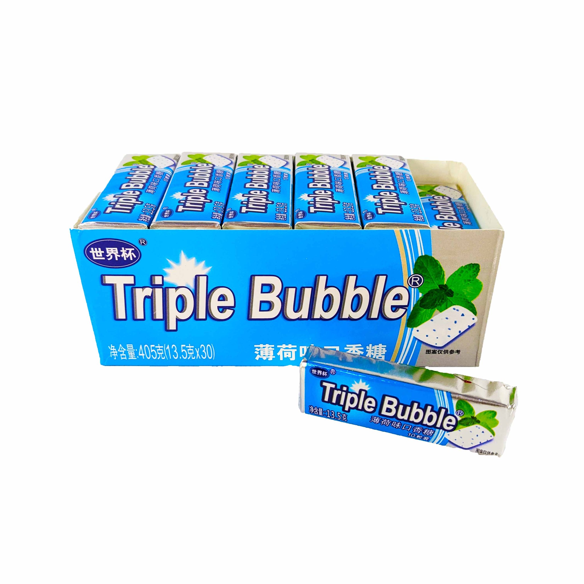 Купить Жвачка Triple Bubble со вкусом мяты 13,5гр (30шт в блоке)