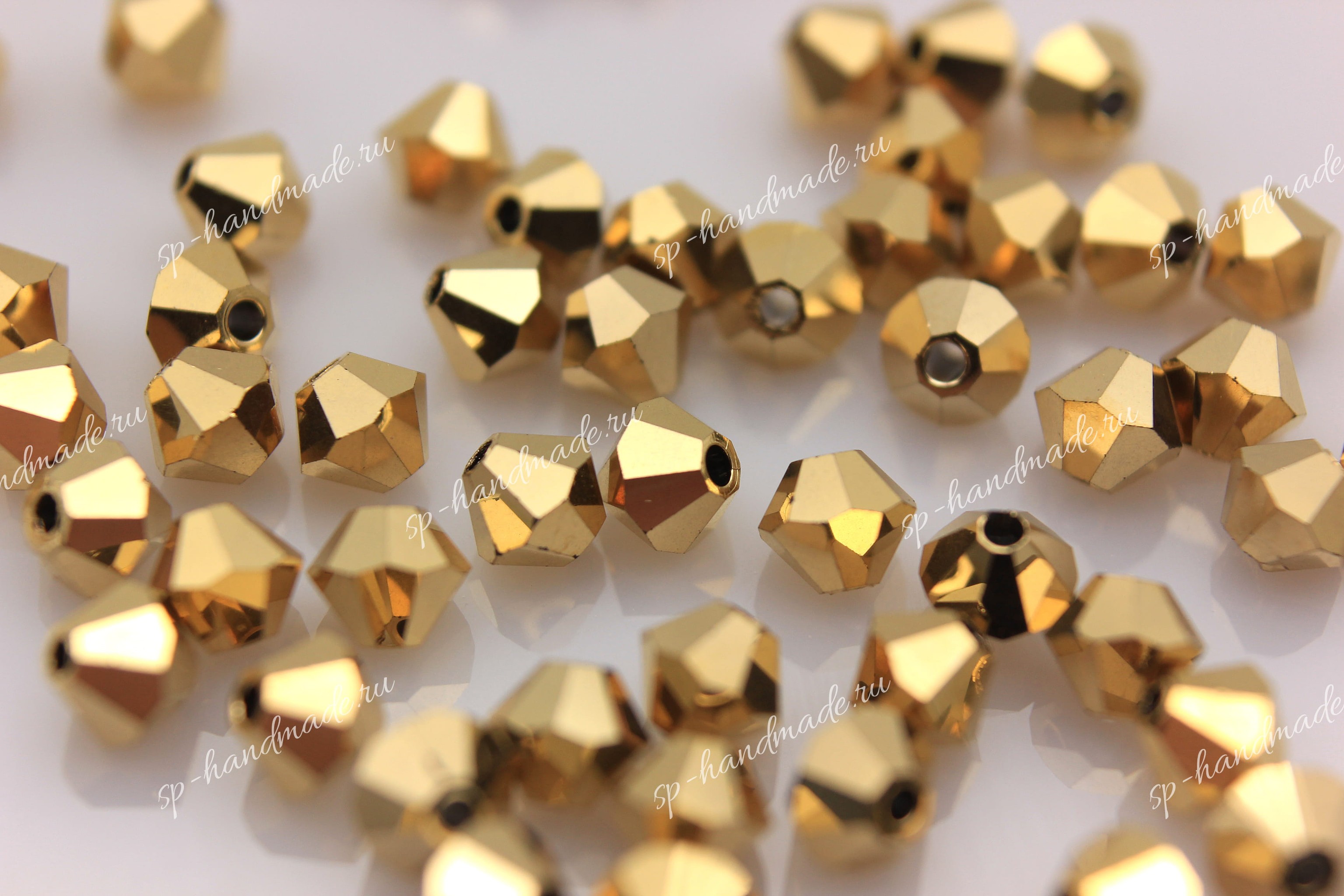 Купить Биконусы хрусталь 3 мм Crystal Aurum Full 10 шт (Preciosa) с ...