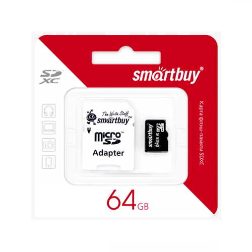 Micro sdxc карта памяти smartbuy 128gb class 10 uhs 1 с адаптером sd