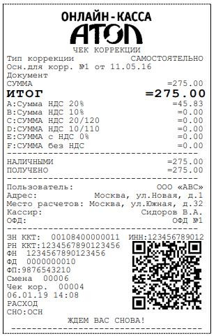 Коррекция покупки Атол 91Ф, 92Ф рис. 1