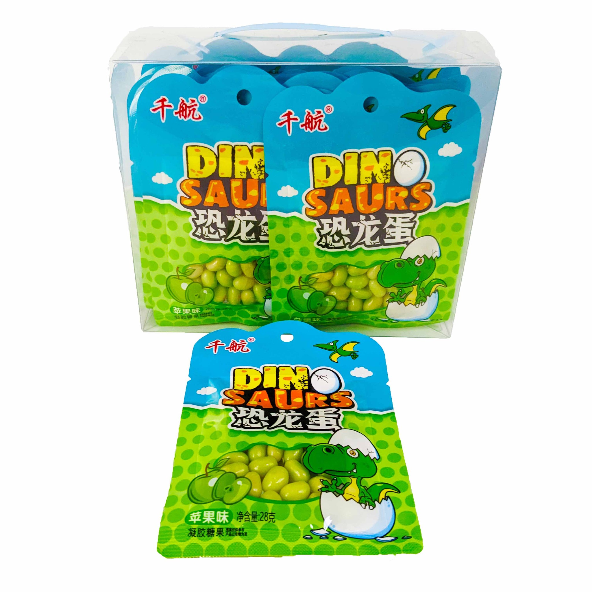 Купить Жевательные бобы Dinosaurs со вкусом яблока 28гр (20шт в блоке ...